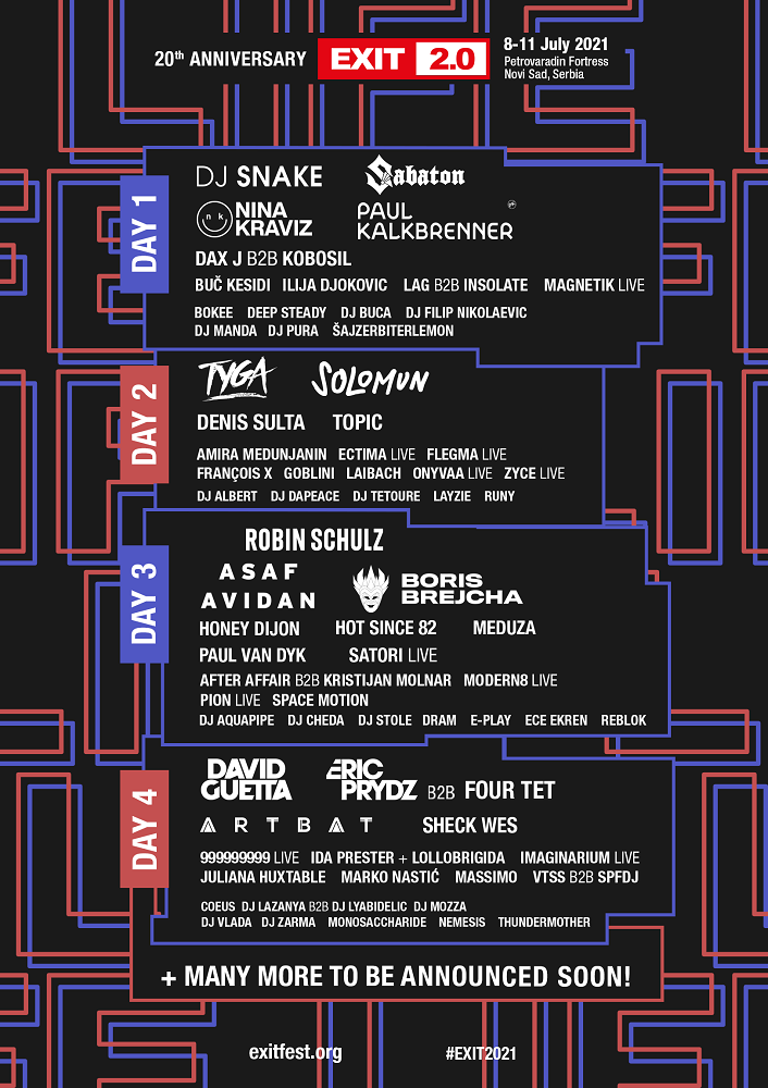 EXIT FESTIVAL REVEALED FULL LINEUPS FOR Mts DANCE ARENA, NO SLEEP NOVI SAD  & URBAN BUG! | EDM NATIONS