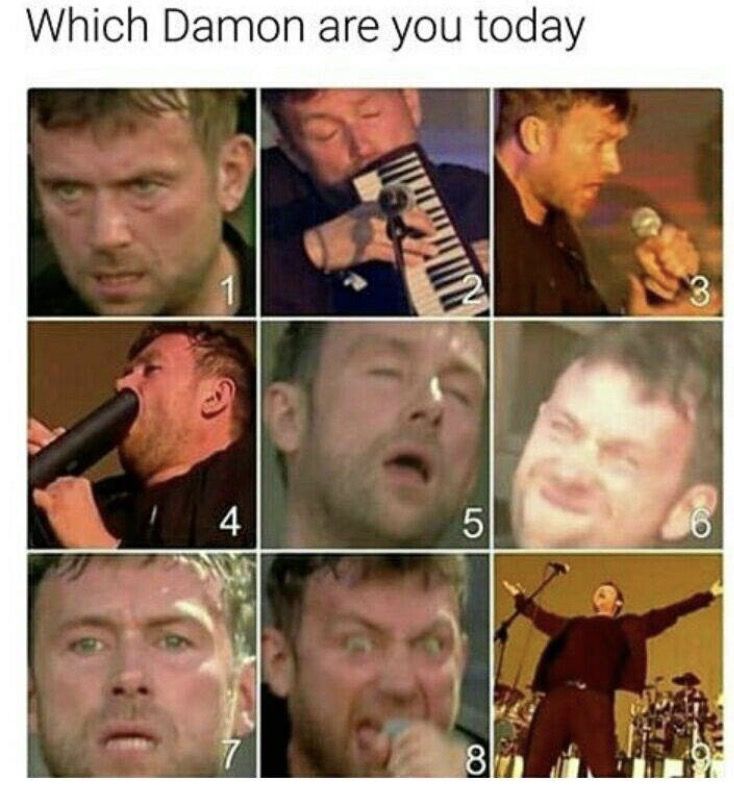 which damon albarn are ya today? i'm the 4th | Gorillaz, Damon albarn, Memes