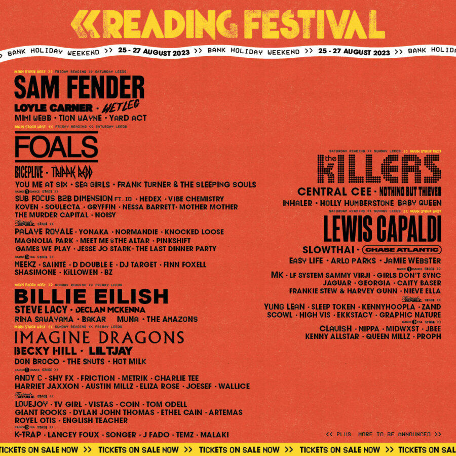 Reading Festival 2023 Line Up Poster